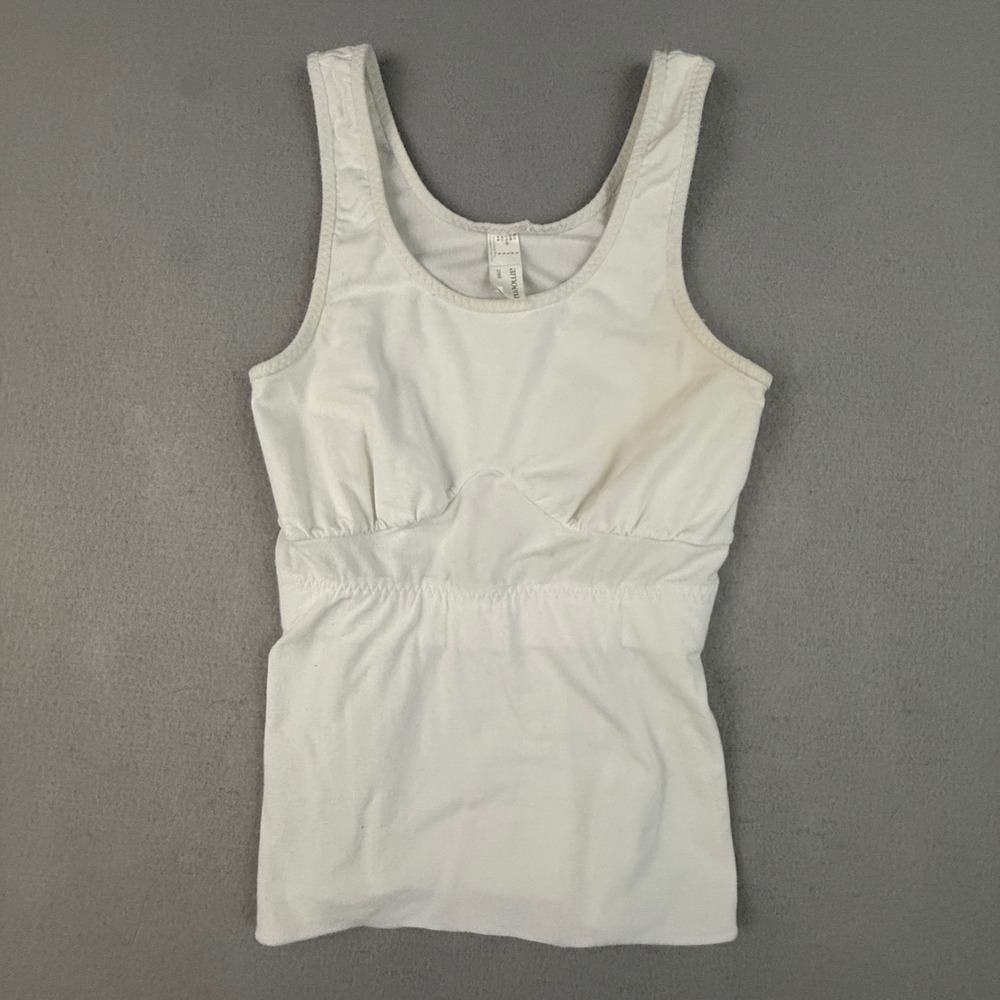 Amoena Valletta Camisole Tank Top Shelf Bra Womens Small Mastectomy White Pocket